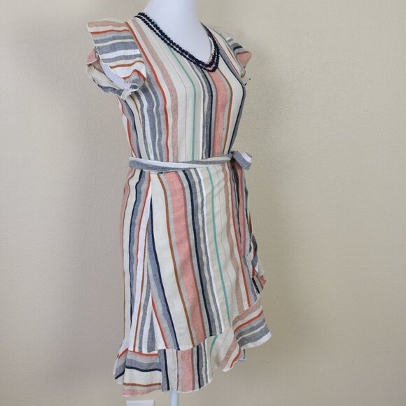 THML Stripe Cotton Wrap Dress NEW - XS - Picture 9 of 10
